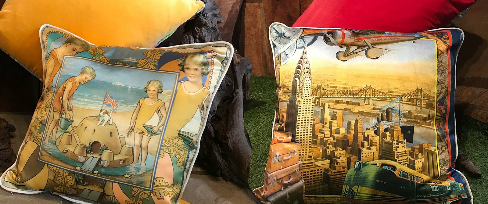 Large Silk and Velvet Cushions