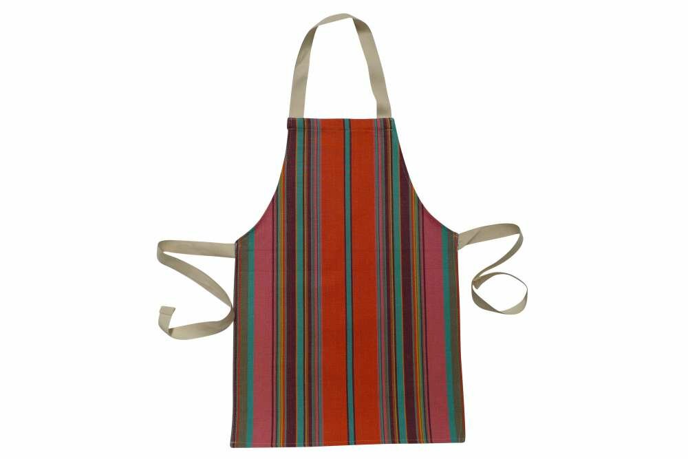 Toddlers Aprons - Striped Aprons For Small Childrencoral, bright green, terracotta