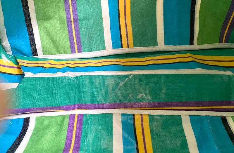 waterproof green stripe beach bag