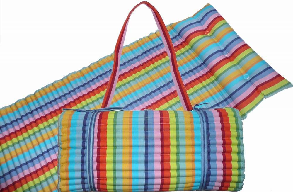 Turquoise Beach Mats | Roll Up Beach Mattress with Pillow
