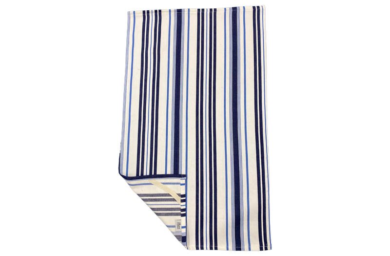 White, Airforce Blue And Navy Stripe Tea Towels | Striped Teatowels