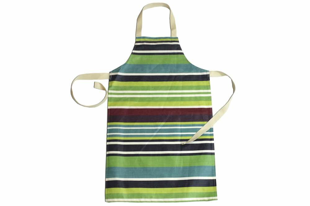 Navy Green Striped PVC Childs Apron