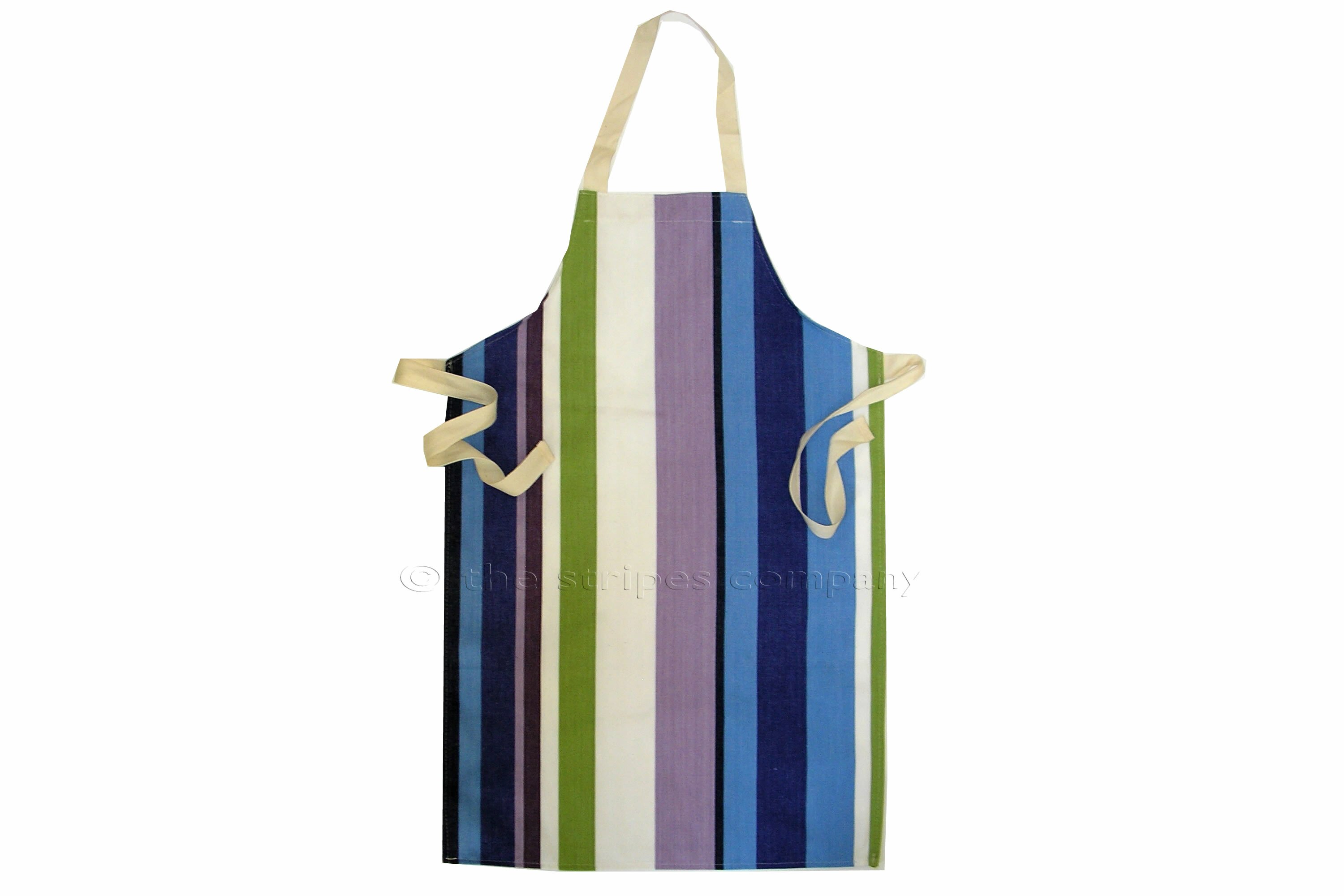 Green Striped Kids Aprons | Childs Aprons Green Blue Purple Stripes