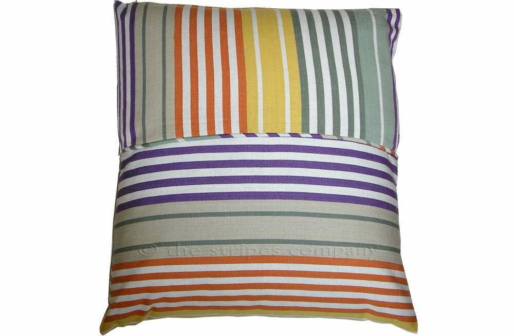 Sage Green Striped Piped Cushions