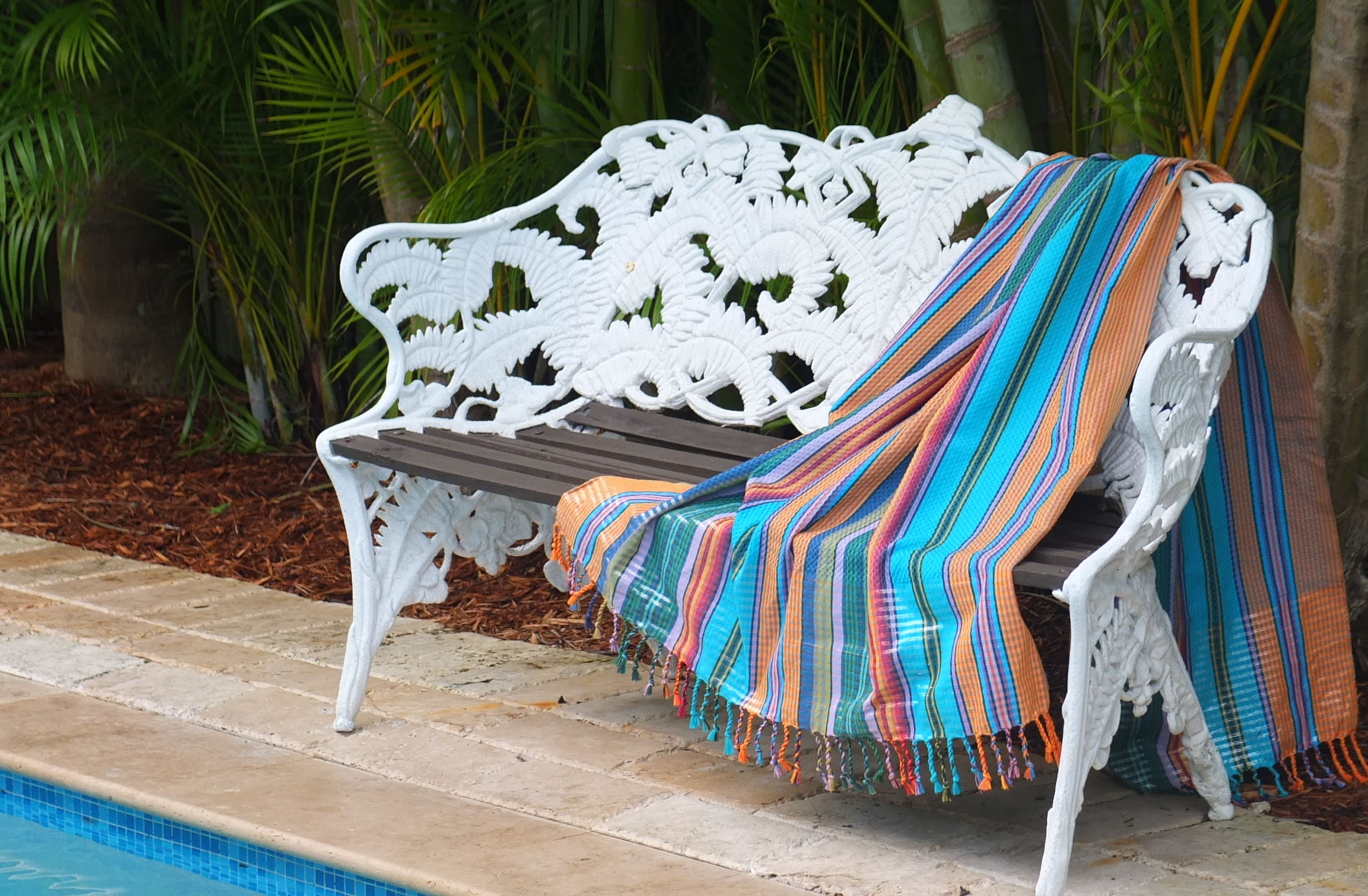 Turquoise Striped Hammam Towels | Lightweight Turquoise Beach Towels   