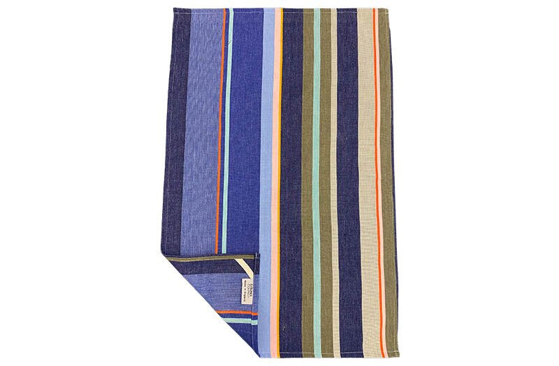Navy blue, Pale Blue, Pale Pink Stripe Tea Towels 