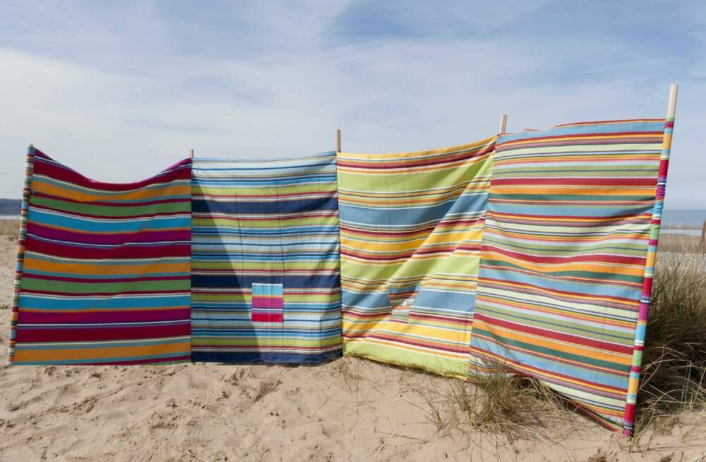 Large 5 Pole Windbreaks | Multi Stripe