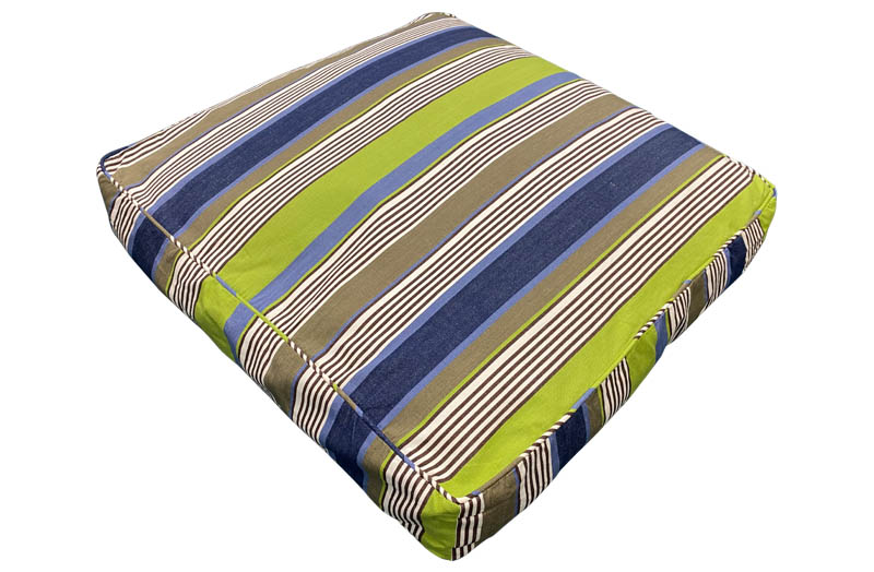 Large Floor Cushions Blue, Lime Green, Khaki Stripe 