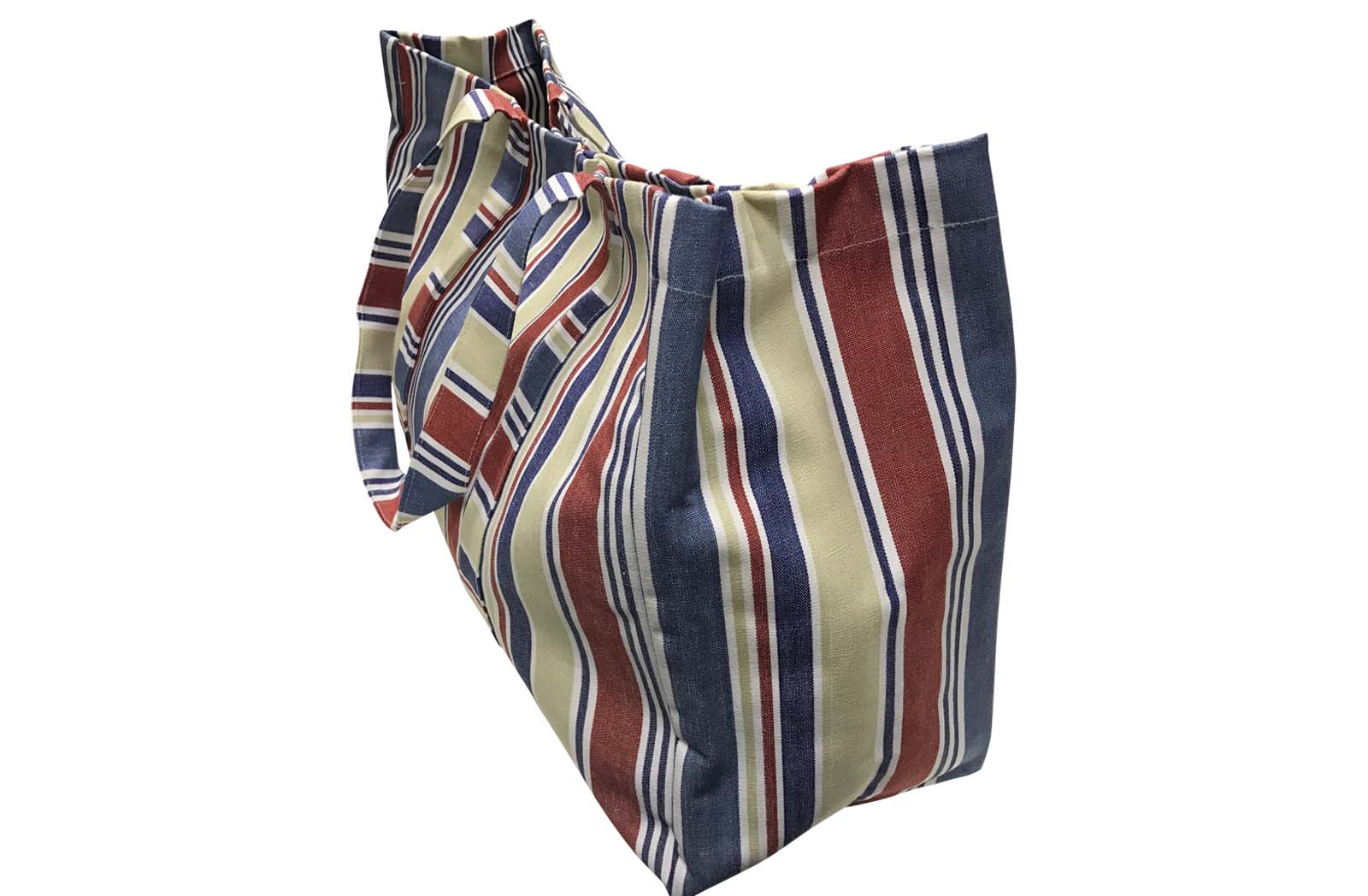 Dark Blue, Red, Beige and White Stripe Beach Bags | The Stripes Company ...