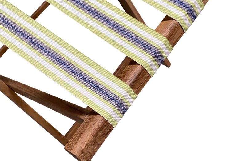 Folding Luggage Racks with Blue, Grey, Lime Green, White Webbing Straps