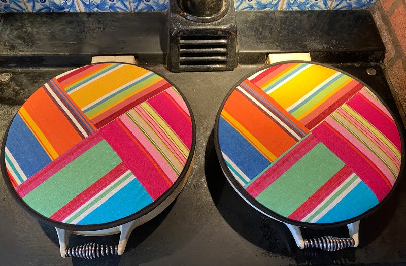 Striped Hob Covers for Agas | Multi Stripe Chefs Pads 