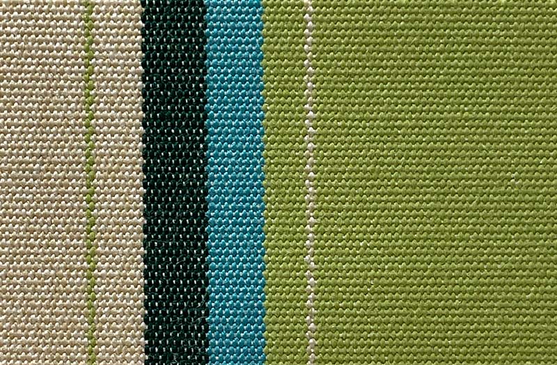 Lime Green, Beige, Dark Green Outdoor Striped Fabric