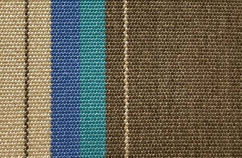 Brown, Beige, Turquoise Outdoor Striped Fabrics - Agora Abaco River