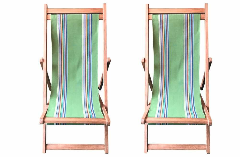 Green Teak Deckchairs | The Stripes Company Australia