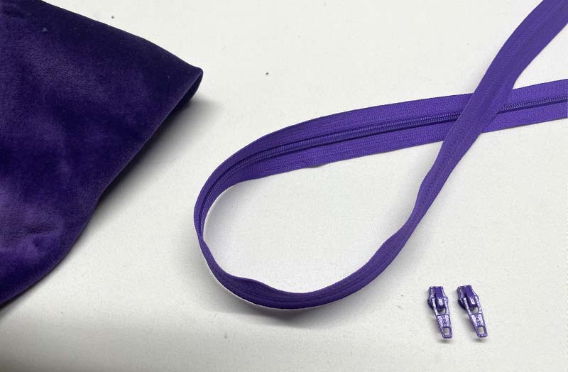 Purple Continuous Zips with Purple Zip Pulls