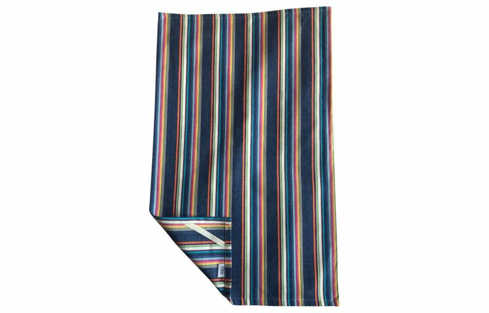 Navy Blue Striped Tea Towels 