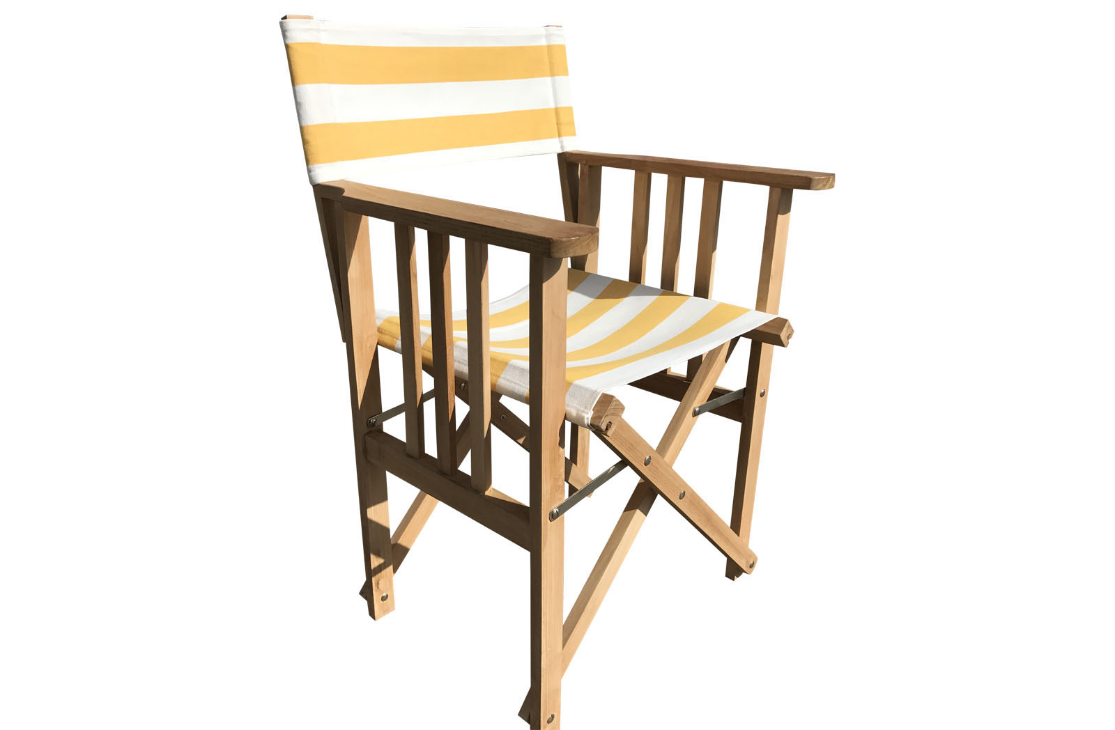 Yellow and White Stripe Directors Chairs - Shot Put Stripe