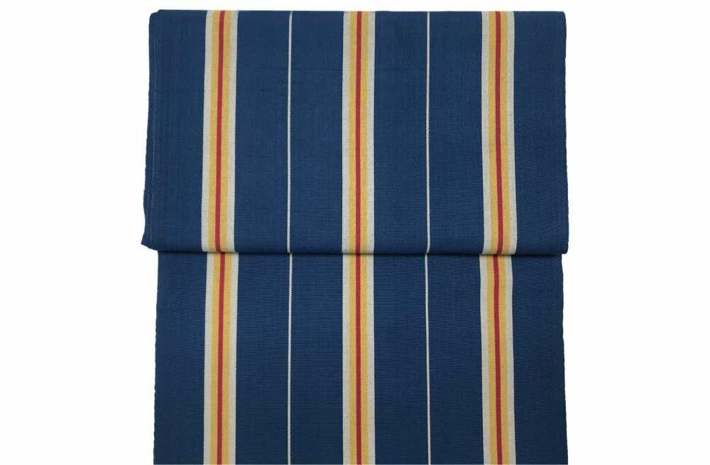 Navy blue, Off white & Gold Vintage Deckchair Fabric 