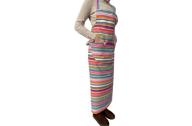Multi Stripe Apron - Pink, Green, Dobby Weave