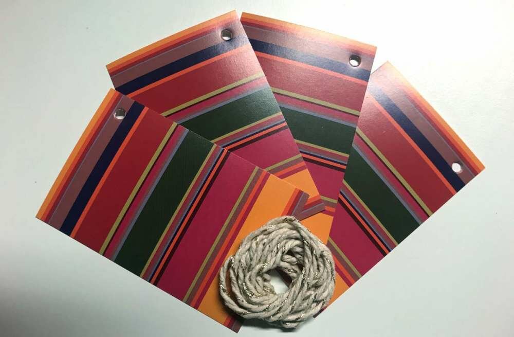 Holiday Stripe Gift Tags from The Stripes Company pink, green, gold 