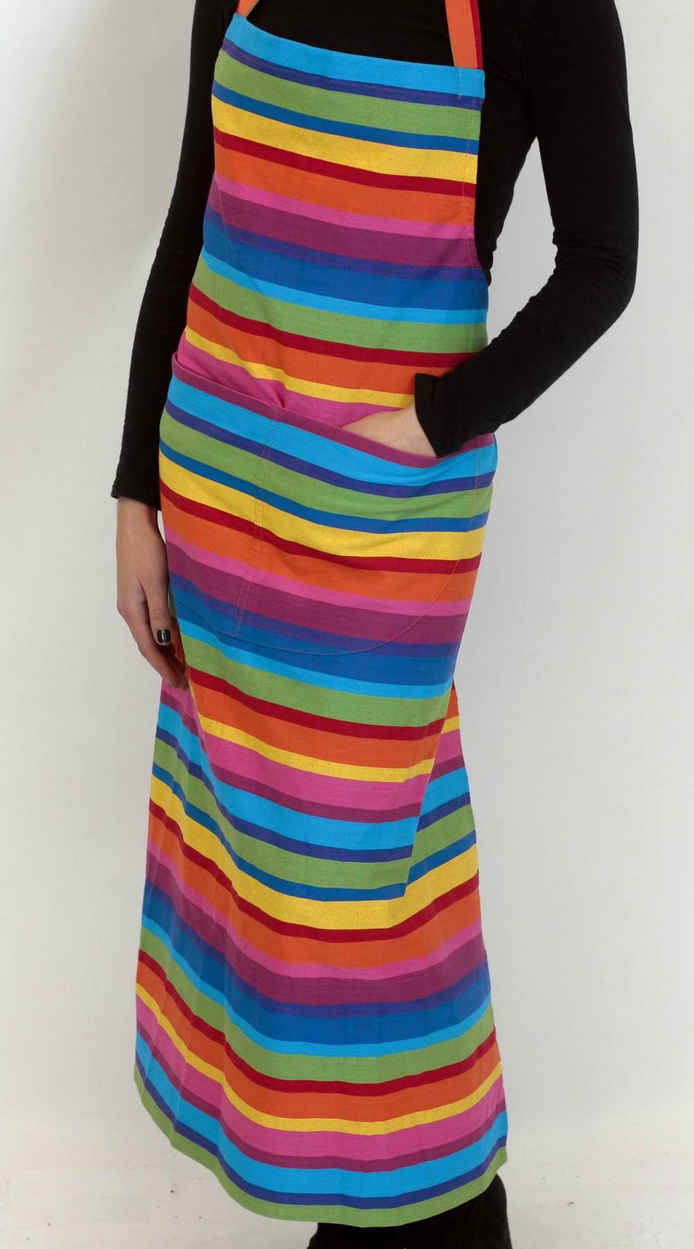 Multi Colour Rainbow Striped Aprons