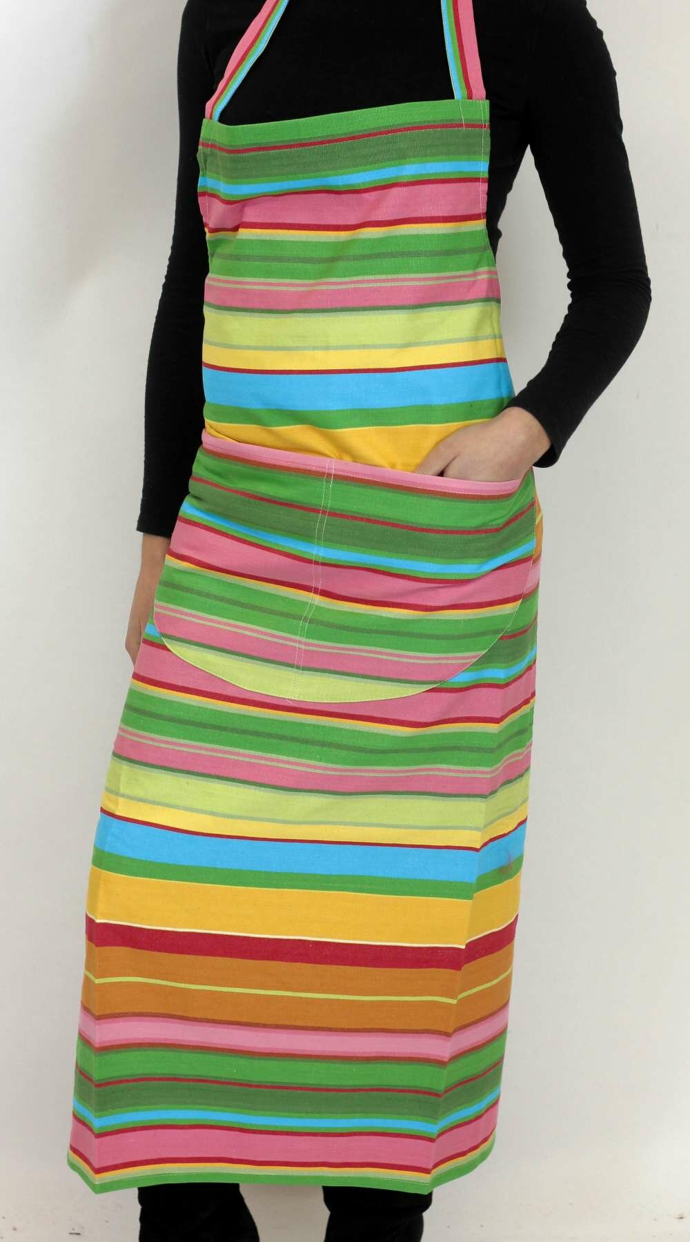 Pink Striped Aprons Pink Green Turquoise Stripes