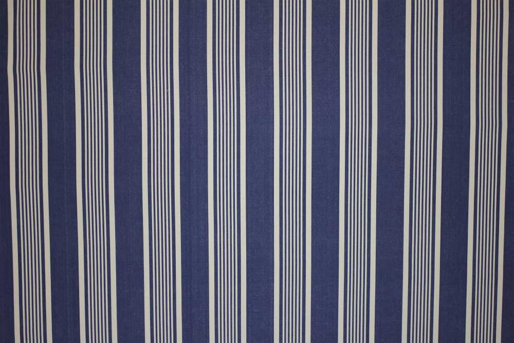 Snowboarding Navy Blue Striped Fabric
