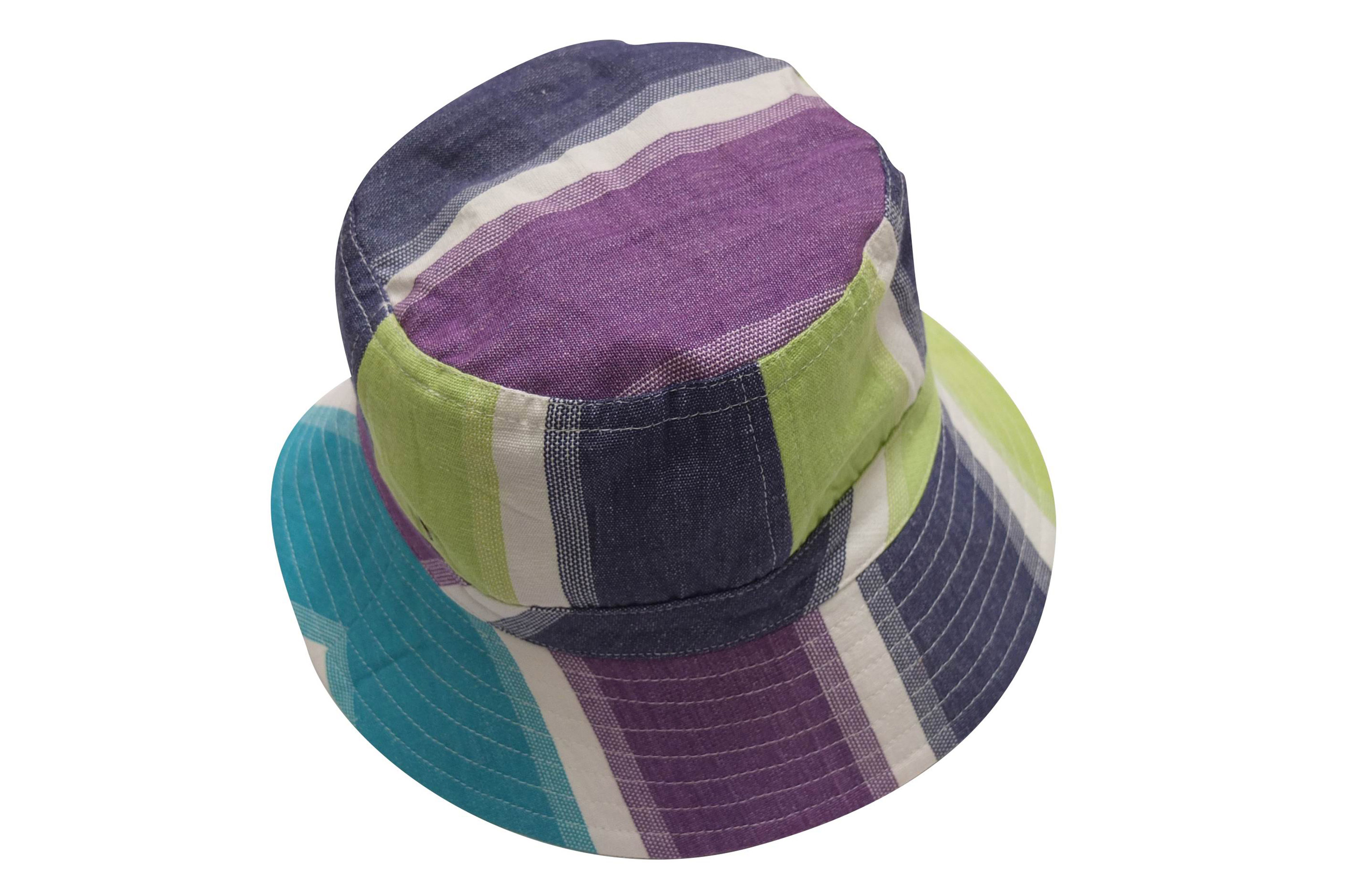 Fishing Striped Sun Hats | Bucket Hat Lime Green, Turquoise, White ...