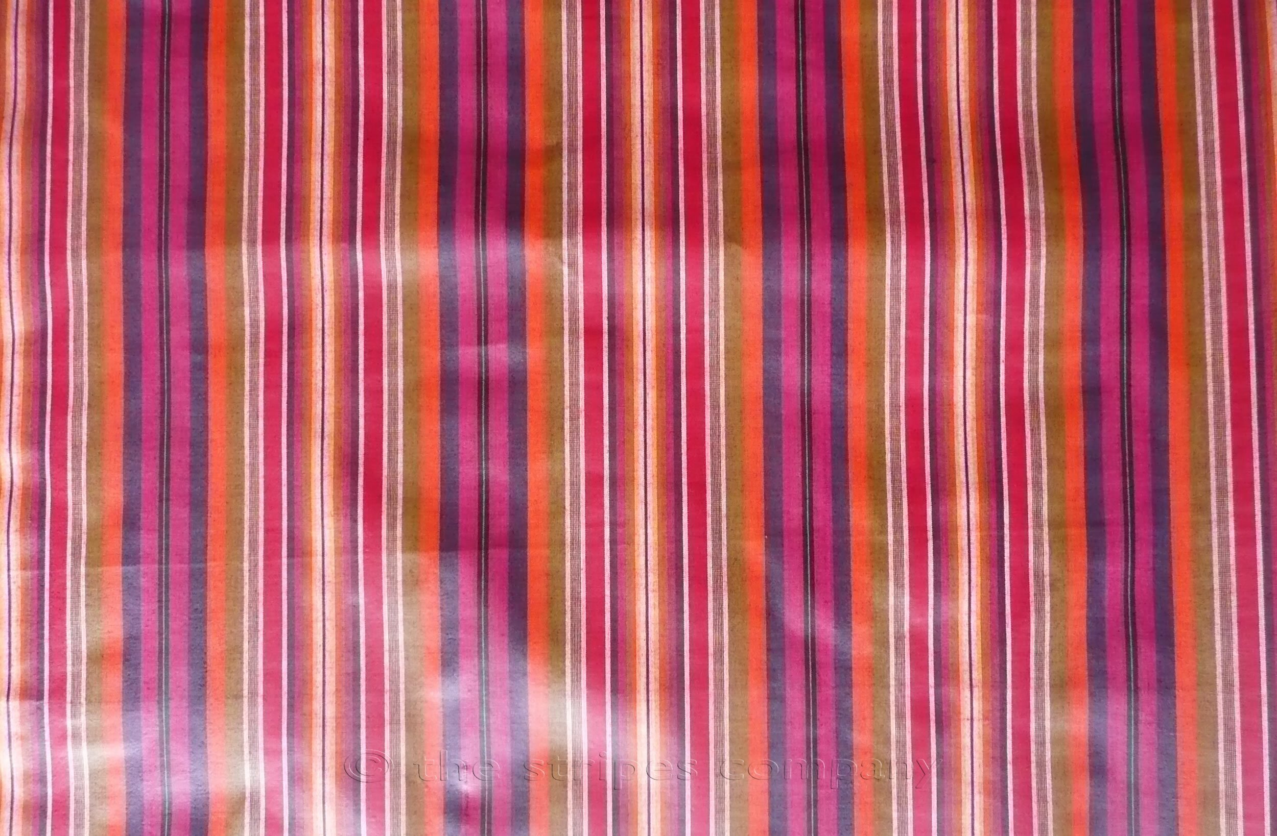 Pink Striped Oilcloth Fabrics | Wipeable Stripe Fabrics Pointe Stripes