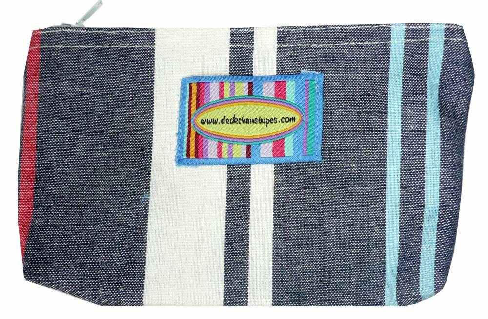 Navy Blue Striped Purses | Small Zipped Bags | Cosmetic Bags Cake Walk Stripes