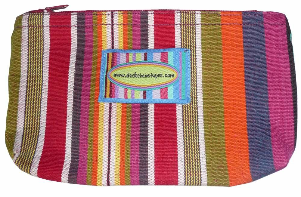 Pink Striped Purses | Small Zipped Bags | Cosmetic Bags Pointe Stripes
