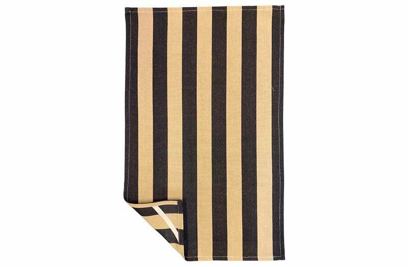 Black, Beige Stripe Tea Towels | Black Striped Drying Up Cloths