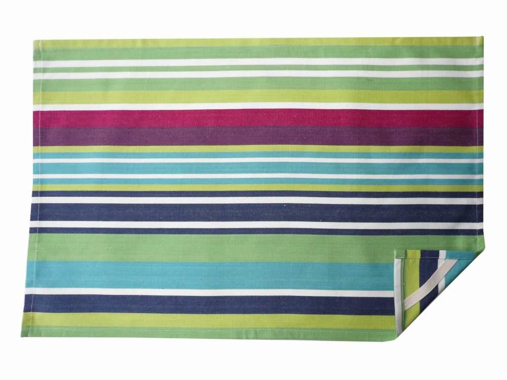 Navy Blue Striped Tea Towels - Tug O War Stripe