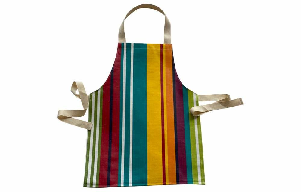 Turquoise Stripe Toddlers Aprons - Striped Aprons For Small Children Turquoise Green Red Stripes