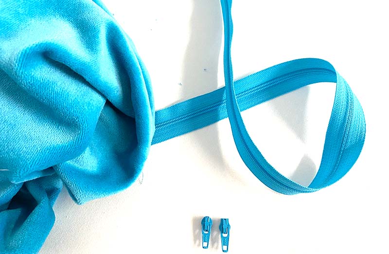 Turquoise Continuous Zips