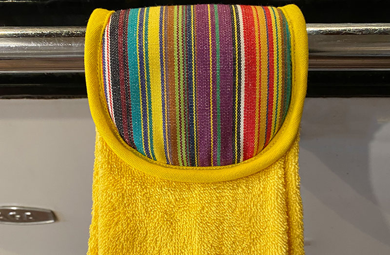 Yellow Hanging Hand Towels for Aga or Cooker