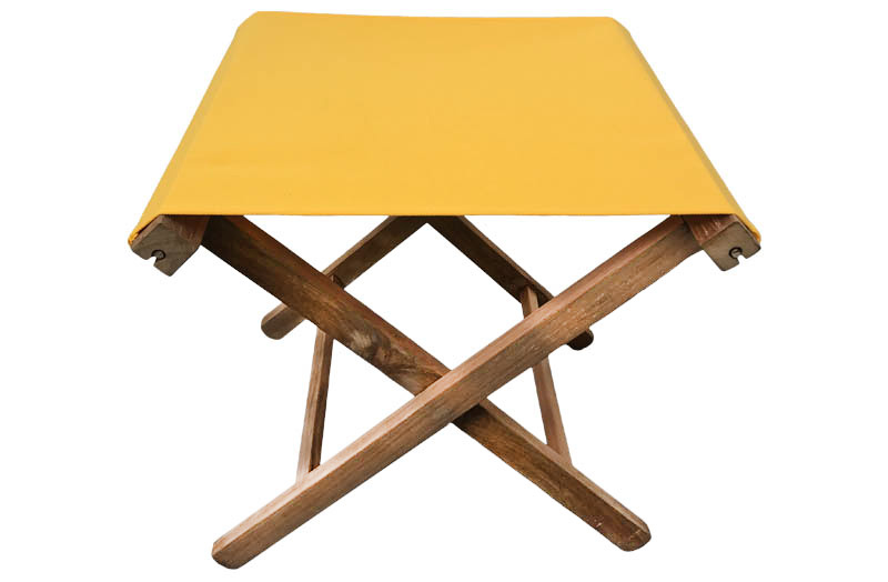Folding Stools with Yellow Canvas Seats